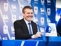 Lorenzo Casini, President of Serie A, attends a press conference after the Lega Serie A Assembly at the headquarters on Via Rosellini in Mil...