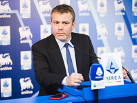 Lorenzo Casini, President of Serie A, attends a press conference after the Lega Serie A Assembly at the headquarters on Via Rosellini in Mil...