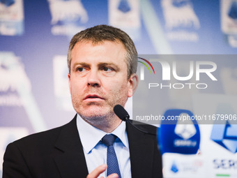 Lorenzo Casini, President of Serie A, attends a press conference after the Lega Serie A Assembly at the headquarters on Via Rosellini in Mil...