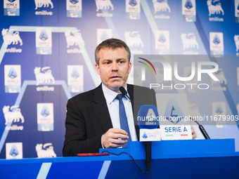 Lorenzo Casini, President of Serie A, attends a press conference after the Lega Serie A Assembly at the headquarters on Via Rosellini in Mil...