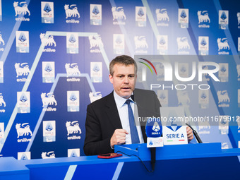 Lorenzo Casini, President of Serie A, attends a press conference after the Lega Serie A Assembly at the headquarters on Via Rosellini in Mil...