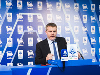 Lorenzo Casini, President of Serie A, attends a press conference after the Lega Serie A Assembly at the headquarters on Via Rosellini in Mil...