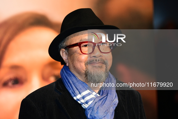 Rithy Panh at the light festival award ceremony in Lyon, France, on October 19, 2024. 