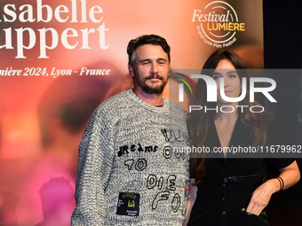 James Franco and Isabel Paksad at the light festival award ceremony in Lyon, France, on October 19, 2024. (