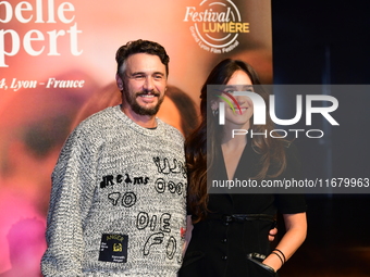 James Franco and Isabel Paksad at the light festival award ceremony in Lyon, France, on October 19, 2024. (