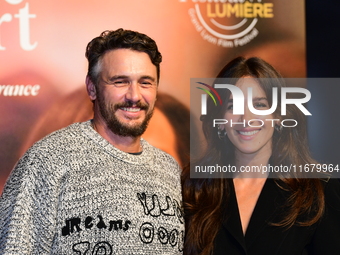 James Franco and Isabel Paksad at the light festival award ceremony in Lyon, France, on October 19, 2024. (