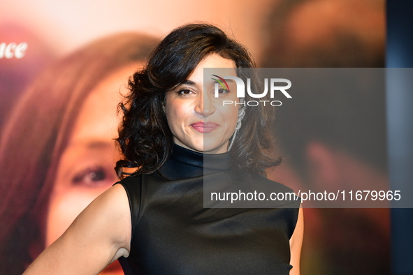 Camelia Jordana at the light festival award ceremony in Lyon, France, on October 19, 2024. 