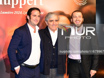 Isabelle Huppert's family at the light festival award ceremony in Lyon, France, on October 19, 2024. (