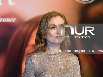 Isabelle Huppert at the light festival award ceremony in Lyon, France, on October 19, 2024. (