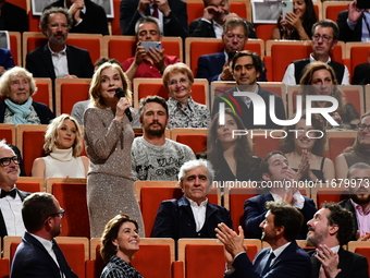 Isabelle Huppert at the light festival award ceremony in Lyon, France, on October 19, 2024. (