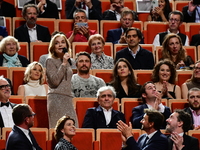 Isabelle Huppert at the light festival award ceremony in Lyon, France, on October 19, 2024. (