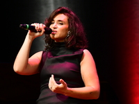 Camelia Jordana at the light festival award ceremony in Lyon, France, on October 19, 2024. (