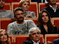 James Franco and Isabel Paksad at the light festival award ceremony in Lyon, France, on October 19, 2024. (