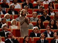 Isabelle Huppert at the light festival award ceremony in Lyon, France, on October 19, 2024. (