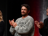 James Franco and Isabel Paksad at the light festival award ceremony in Lyon, France, on October 19, 2024. (