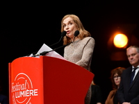 Isabelle Huppert at the light festival award ceremony in Lyon, France, on October 19, 2024. (