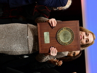 Isabelle Huppert at the light festival award ceremony in Lyon, France, on October 19, 2024. (