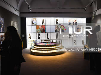 A general view of the preview of the Mike Bongiorno 1924-2024 exhibition in Milan, Italy, on September 16, 2024 (