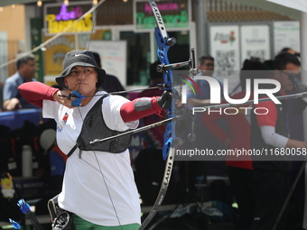 Alejandra Valencia of Mexico practices before the competition against Yang Xialoei of China (not in picture) on the first day of the Tlaxcal...