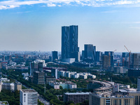 The ''Gate of Science'' and surrounding buildings are in Zhangjiang Science City, Shanghai, China, on October 18, 2024. The Shanghai Zhangji...