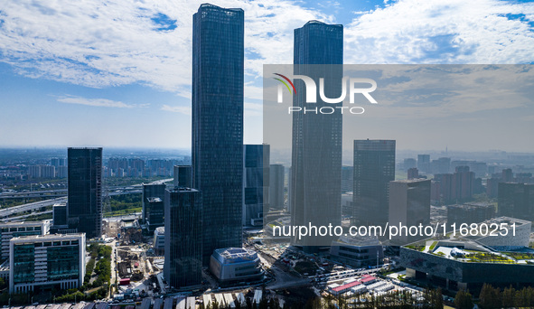 The ''Gate of Science'' and surrounding buildings are in Zhangjiang Science City, Shanghai, China, on October 18, 2024. The Shanghai Zhangji...