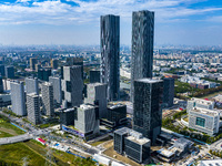 The ''Gate of Science'' and surrounding buildings are in Zhangjiang Science City, Shanghai, China, on October 18, 2024. The Shanghai Zhangji...