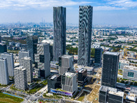 The ''Gate of Science'' and surrounding buildings are in Zhangjiang Science City, Shanghai, China, on October 18, 2024. The Shanghai Zhangji...