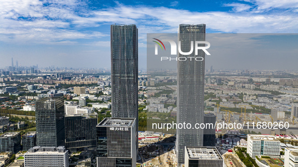 The ''Gate of Science'' and surrounding buildings are in Zhangjiang Science City, Shanghai, China, on October 18, 2024. The Shanghai Zhangji...