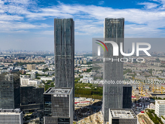 The ''Gate of Science'' and surrounding buildings are in Zhangjiang Science City, Shanghai, China, on October 18, 2024. The Shanghai Zhangji...