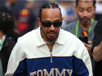 Lewis Hamilton arrives at Circuit of the Americas in Austin, Texas, on October 18, 2024, during the Formula 1 Pirelli United States Grand Pr...