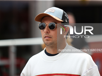 Sergio Perez arrives at Circuit of the Americas in Austin, Texas, on October 18, 2024, during the Formula 1 Pirelli United States Grand Prix...