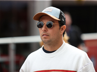 Sergio Perez arrives at Circuit of the Americas in Austin, Texas, on October 18, 2024, during the Formula 1 Pirelli United States Grand Prix...