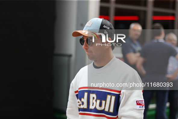 Sergio Perez arrives at Circuit of the Americas in Austin, Texas, on October 18, 2024, during the Formula 1 Pirelli United States Grand Prix...