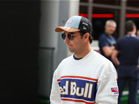 Sergio Perez arrives at Circuit of the Americas in Austin, Texas, on October 18, 2024, during the Formula 1 Pirelli United States Grand Prix...