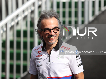 Laurent Mekies arrives at Circuit of the Americas in Austin, Texas, on October 18, 2024, during the Formula 1 Pirelli United States Grand Pr...