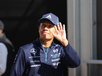 Alexander Albon arrives at Circuit of the Americas in Austin, Texas, on October 18, 2024, during the Formula 1 Pirelli United States Grand P...