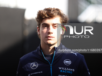 Franco Colapinto walks through the paddock at Circuit of the Americas in Austin, Texas, on October 18, 2024, during the Formula 1 Pirelli Un...