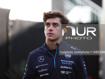 Franco Colapinto walks through the paddock at Circuit of the Americas in Austin, Texas, on October 18, 2024, during the Formula 1 Pirelli Un...