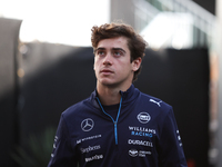 Franco Colapinto walks through the paddock at Circuit of the Americas in Austin, Texas, on October 18, 2024, during the Formula 1 Pirelli Un...