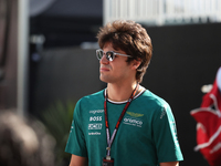 Lance Stroll arrives at Circuit of the Americas in Austin, Texas, on October 18, 2024, during the Formula 1 Pirelli United States Grand Prix...