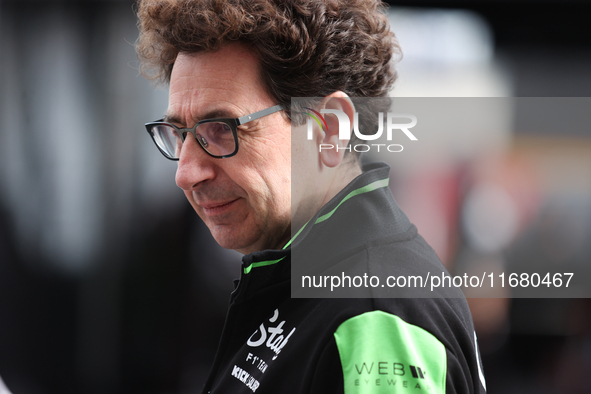 Mattia Binotto walks through the paddock at Circuit of the Americas in Austin, Texas, on October 18, 2024, during the Formula 1 Pirelli Unit...