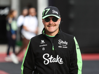 Valtteri Bottas walks through the paddock at Circuit of the Americas in Austin, Texas, on October 18, 2024, during the Formula 1 Pirelli Uni...