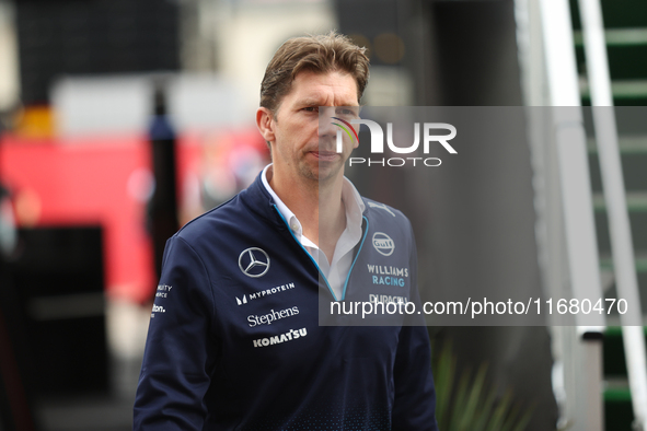 James Vowles walks through the paddock at Circuit of the Americas in Austin, Texas, on October 18, 2024, during the Formula 1 Pirelli United...