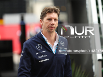 James Vowles walks through the paddock at Circuit of the Americas in Austin, Texas, on October 18, 2024, during the Formula 1 Pirelli United...