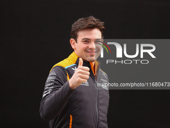 Pato O'Ward walks through the paddock at Circuit of the Americas in Austin, Texas, on October 18, 2024, during the Formula 1 Pirelli United...