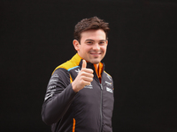 Pato O'Ward walks through the paddock at Circuit of the Americas in Austin, Texas, on October 18, 2024, during the Formula 1 Pirelli United...