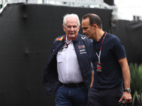 Helmut Marko arrives at Circuit of the Americas in Austin, Texas, on October 18, 2024, during the Formula 1 Pirelli United States Grand Prix...