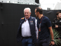 Helmut Marko arrives at Circuit of the Americas in Austin, Texas, on October 18, 2024, during the Formula 1 Pirelli United States Grand Prix...