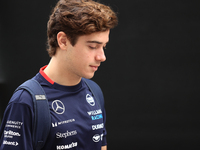 Franco Colapinto arrives at Circuit of the Americas in Austin, Texas, on October 18, 2024, during the Formula 1 Pirelli United States Grand...