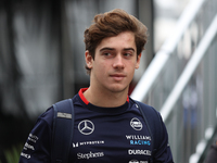 Franco Colapinto arrives at Circuit of the Americas in Austin, Texas, on October 18, 2024, during the Formula 1 Pirelli United States Grand...